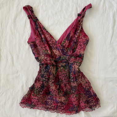 Vintage summer top size M 100% silk 
