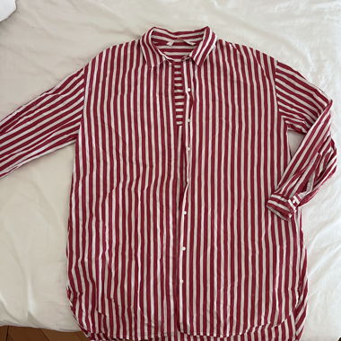 Vestito camicia a righe rosse e bianche Zara