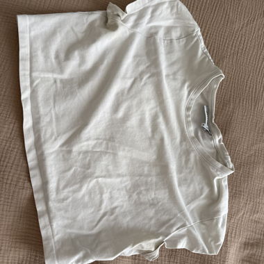 T-shirt crop top bianco Weekday