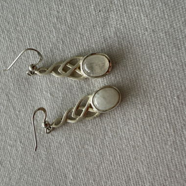 Boucles d'oreilles en argent pierre de lune style celtique slave