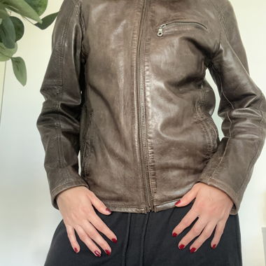 Giacca di pelle marrone Globus