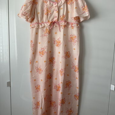 Vintage Nachthemd Floral Rosa. S/M