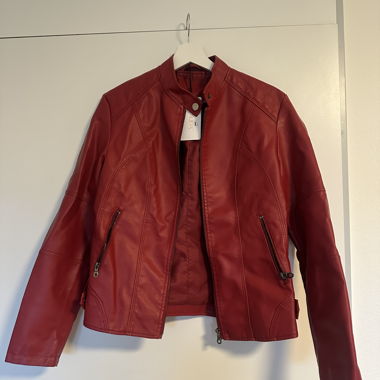 red leather jacket