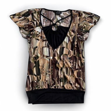 brown print vintage top