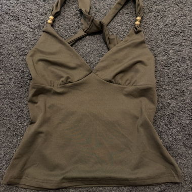 Top Senza Schiena Color Kaki