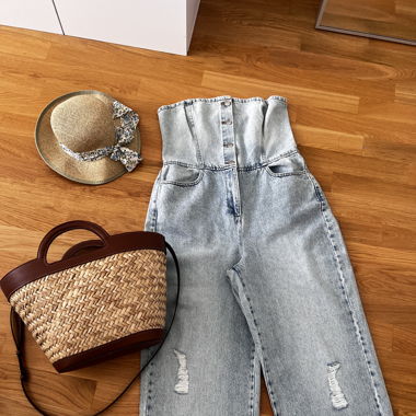 Blaue Jeans-Overall