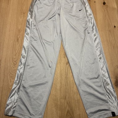 Nike Vintage Trackpants Silver Snap Button Size L