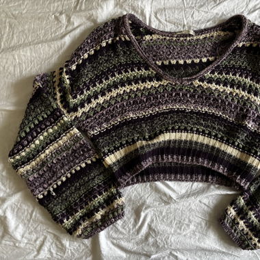 Cropped Striped Cardigan