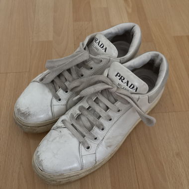 Baskets Prada blanches 38 en cuir à plateforme