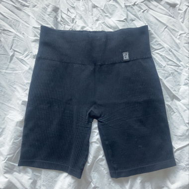 Shorts de cyclisme côtelés noirs