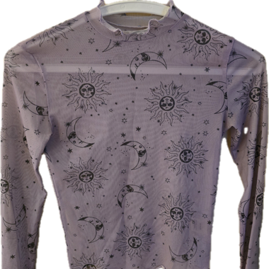 lila transparentes longsleeve sonnenmotiv