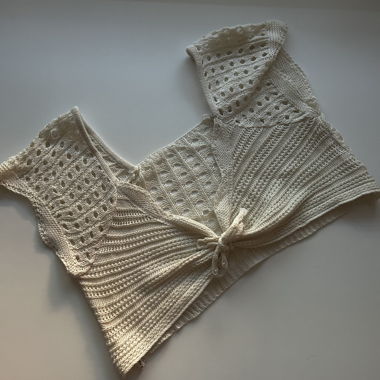 Beige Knit Top with Knot