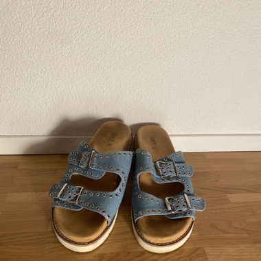 Jeans optik offene Sandalen 