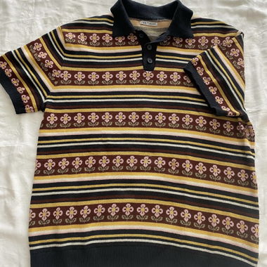 Zara gemustertes Strick-Poloshirt