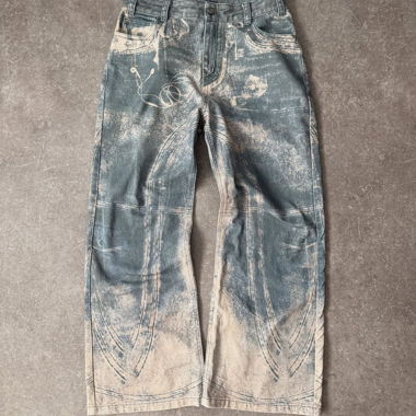 Weite, ausgewaschene Jeans No Faith Studios