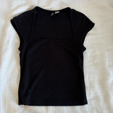 black square neck line top