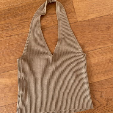 Top dos nus beige