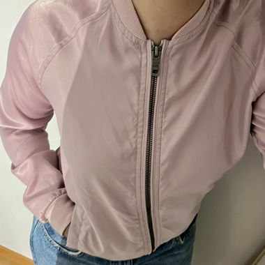 Giacca bomber sottile color rosa antico