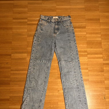 Mango Blue Ruffled Jeans