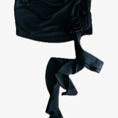 Top in raso nero