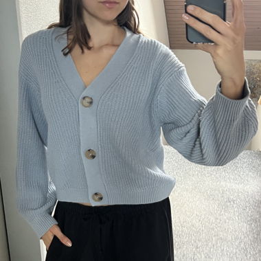 H&M Strick-Cardigan hellblau