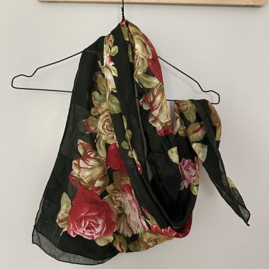 Green floral scarf