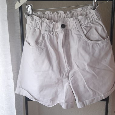 Short taille haute en coton
