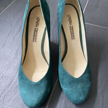 Escarpins compensés Buffalo en turquoise et violet