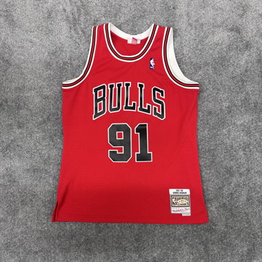 Maglia Mitchell & Ness Bulls 91 rossa e nera