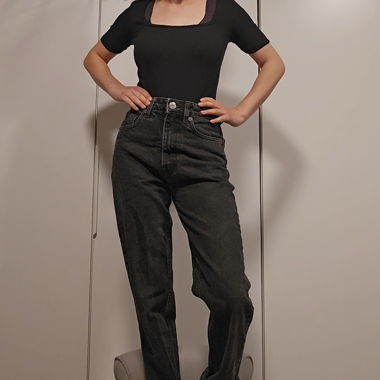 Schwarze Zara Mom Jeans