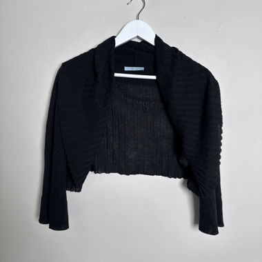 Cardigan court en maille noir