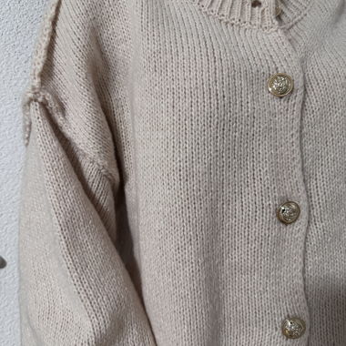 Cardigan en tricot beige/rose clair