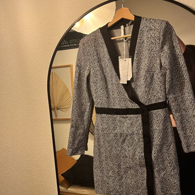 Robe porte feuille noir/gris et blanc