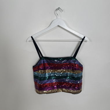 Bershka Crop Top à Paillettes