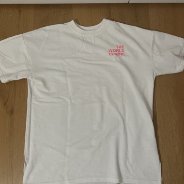 white T-shirt with print