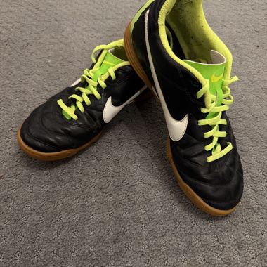 Nike sports shoes black neon