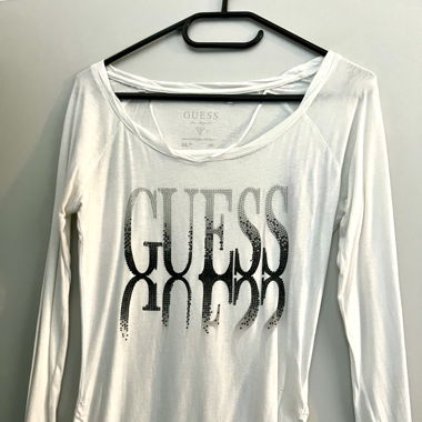 Guess Glitzer Weiss Oberteil