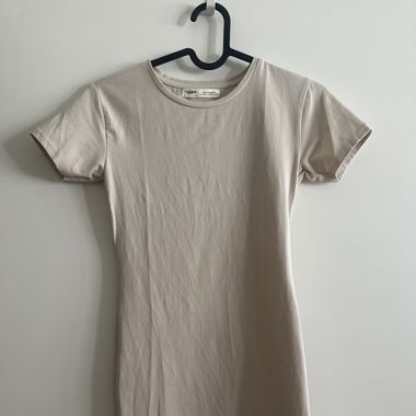 Beige T-shirt Dress