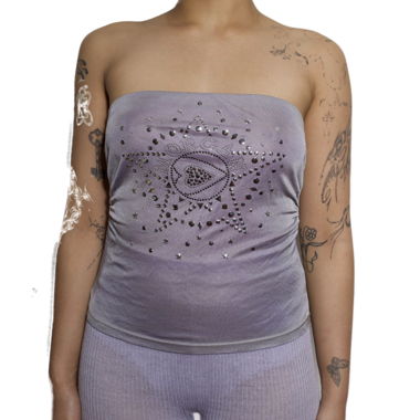 Lilac Rhinestone Bustier Top