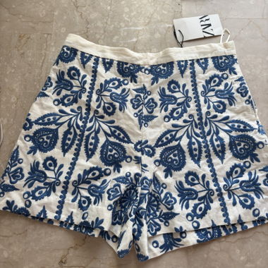 Zara Embroidered Pattern Shorts