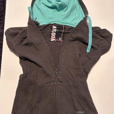 Veste à capuche manches courtes marron Taille S