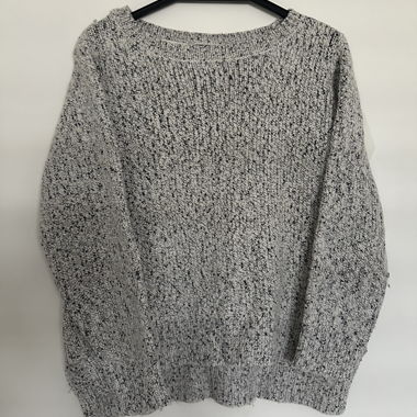 Pull blanc/gris 