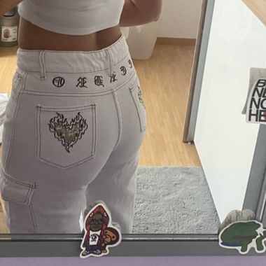 White cargo pants