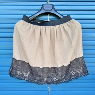 Damenrock Beige Spitze Zebra Grösse M 