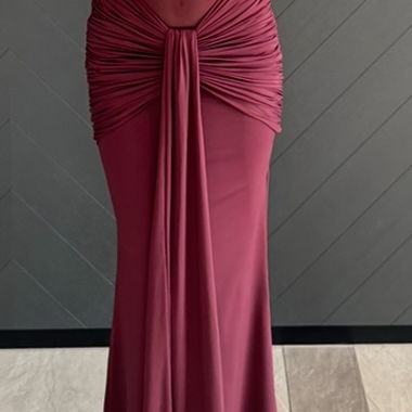 Bordeaux Maxi-Abendkleid