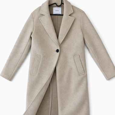 Manteau long beige Bershka