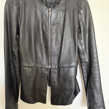 Black Lamb Leather Jacket from Zara Size XS