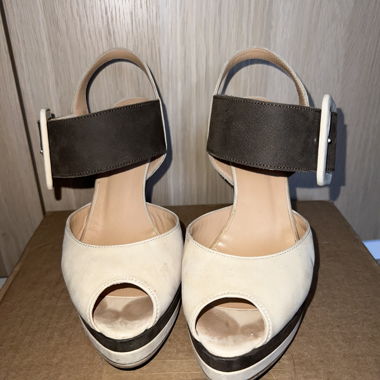 Italienische Plateau-Sandalen mit Blockabsatz