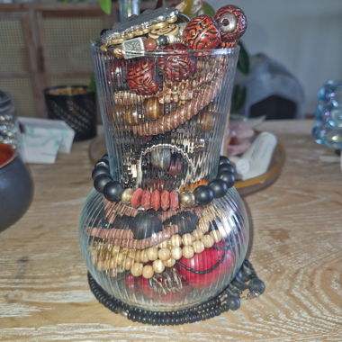 Bocal de bijoux mystère - marron et bohème
