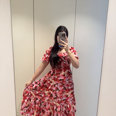 SHEIN Midi-Kleid mit Blumenmuster